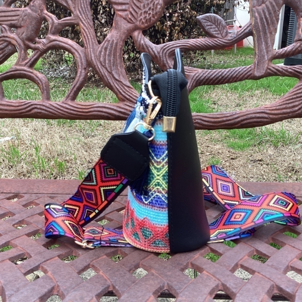 NWT SamaYe Bohemian Ethic Style Shoulder Crossbody Messenger Small Bucket Bag - Picture 4 of 10